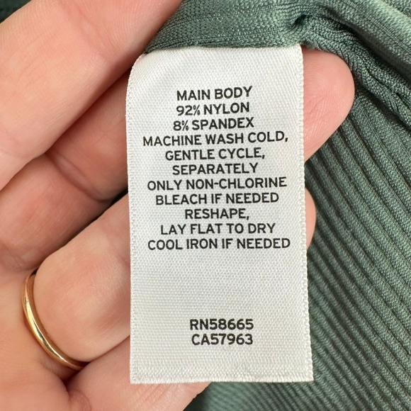 BP Ribbed Tank Top Bodysuit Green Racerback Sleeveless Casual Women's Size L - Picture 4 of 7